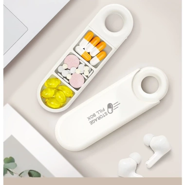Hộp Đựng Thuốc Mini Chữ U 3 Ngăn Kéo Bỏ Túi - Tiện Lợi, Giá 48k