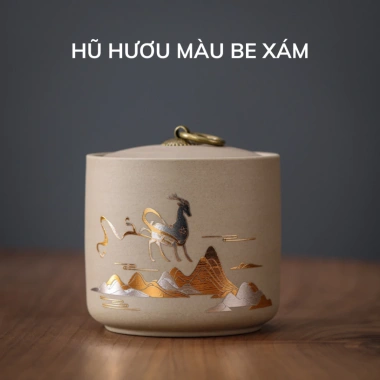 Hộp đựng trà gốm tử sa cỡ lớn, hũ trà họa tiết mạ ánh kim nắp khít cao cấp Mihoo Tea – Giá chỉ 18.700₫ 6
