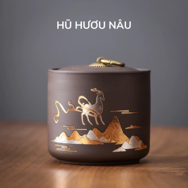Hộp đựng trà gốm tử sa cỡ lớn, hũ trà họa tiết mạ ánh kim nắp khít cao cấp Mihoo Tea – Giá chỉ 18.700₫ 7