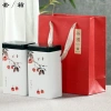 Hộp đựng trà hình chứ nhật họa tiết mùa xuân, thiếc đa màu sắc, chắc chắn, nhỏ gọn 4