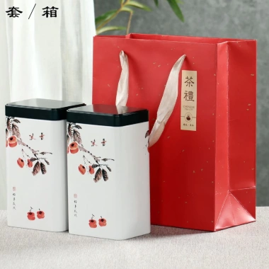 Hộp đựng trà hình chứ nhật họa tiết mùa xuân, thiếc đa màu sắc, chắc chắn, nhỏ gọn