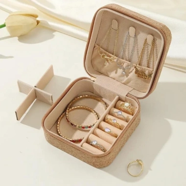 Hộp đựng trang sức MAKEMYHOME - Hộp đôi gỗ di động, đựng bông tai, mỹ phẩm, du lịch giá ưu đãi 50.800₫