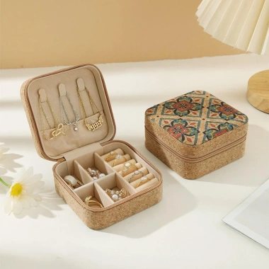 Hộp đựng trang sức MAKEMYHOME - Hộp đôi gỗ di động, đựng bông tai, mỹ phẩm, du lịch giá ưu đãi 50.800₫