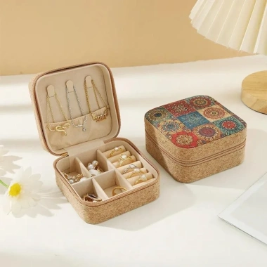 Hộp đựng trang sức MAKEMYHOME - Hộp đôi gỗ di động, đựng bông tai, mỹ phẩm, du lịch giá ưu đãi 50.800₫