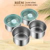 Hộp Inox 304 Đựng Thực Phẩm Khay Tròn Nắp Đậy Giữ Nhiệt Thoát Hơi Tiện Lợi RIEM