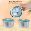Hộp Inox 304 Đựng Thực Phẩm Khay Tròn Nắp Đậy Giữ Nhiệt Thoát Hơi Tiện Lợi RIEM 10