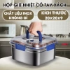 Hộp inox không gỉ 1.800ml – Đựng thực phẩm tủ lạnh, ngăn mùi, nắp đậy tay xách