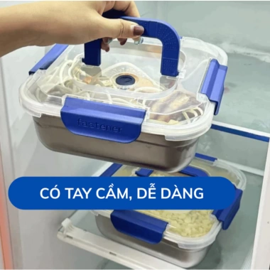 Hộp inox không gỉ 1.800ml – Đựng thực phẩm tủ lạnh, ngăn mùi, nắp đậy tay xách 6
