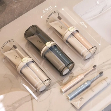 Hộp lưu trữ bàn chải & kem đánh răng UFASM di động, trong suốt chống bụi, phụ kiện phòng tắm du lịch