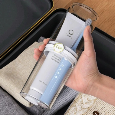 Hộp lưu trữ bàn chải & kem đánh răng UFASM di động, trong suốt chống bụi, phụ kiện phòng tắm du lịch