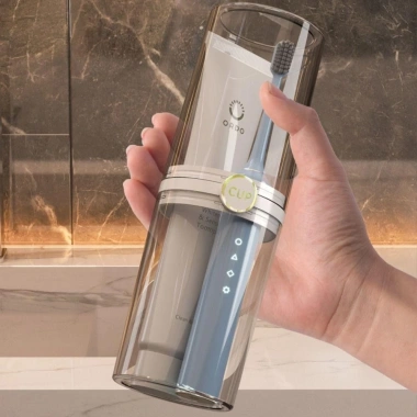 Hộp lưu trữ bàn chải & kem đánh răng UFASM di động, trong suốt chống bụi, phụ kiện phòng tắm du lịch