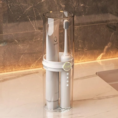 Hộp lưu trữ bàn chải & kem đánh răng UFASM di động, trong suốt chống bụi, phụ kiện phòng tắm du lịch