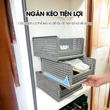 Hộp lưu trữ LADOHOME LH-5.555 gấp gọn, xếp chồng - Đựng quần áo, giày dép, văn phòng phẩm, giá 99.000₫ 4 Hộp lưu trữ LADOHOME LH-5.555 gấp gọn, xếp chồng - Đựng quần áo, giày dép, văn phòng phẩm, giá 99.000₫ 4