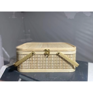 Hộp mành tre đỏ cao cấp đa năng, đựng bánh kẹo, hủ hạt, trái cây - 142.000 VND