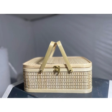 Hộp mành tre đỏ cao cấp đa năng, đựng bánh kẹo, hủ hạt, trái cây - 142.000 VND