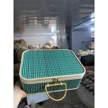 Hộp mành tre đỏ cao cấp đa năng, đựng bánh kẹo, hủ hạt, trái cây - 142.000 VND