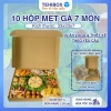 Hộp mẹt gà 7 món 10 hộp và 10 khay nhựa, nắp gai, giá chỉ 40.000