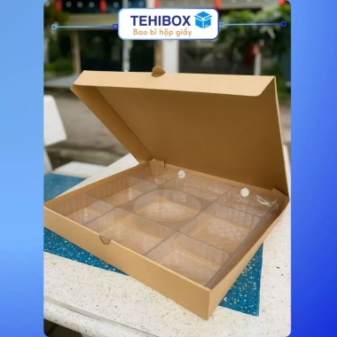 Hộp mẹt gà 7 món 10 hộp và 10 khay nhựa, nắp gai, giá chỉ 40.000
