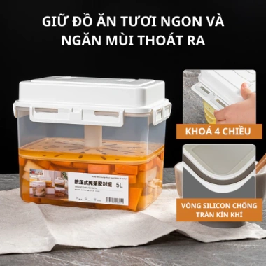 Hộp Muối Dưa Cà Thông Minh Nén Tự Động 5L - Ngâm Dưa, Cà, Kiệu, Kín Khí An Toàn 145k