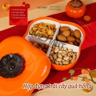 Hộp Mứt Quả Hồng CozyMint Nhựa An Toàn Không Mùi – Bảo Quản Kẹo Sạch Đẹp Ngày Tết Giá Ưu Đãi 131k