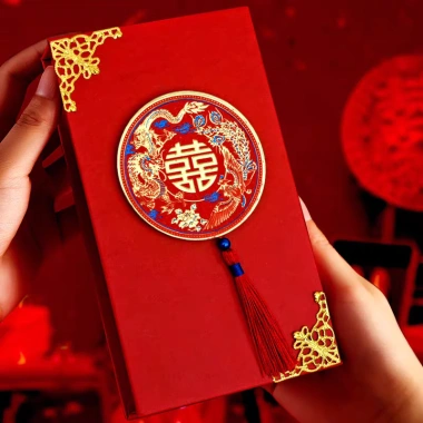 Hộp nạp tài Sính Lễ cưới Hoạ Tiết In 3D Cao Cấp, kèm giấy niêm phong, giá 44,500₫