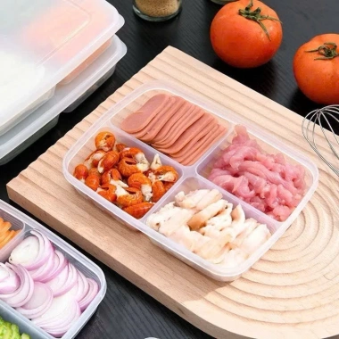 Hộp nhựa chia ngăn đựng thực phẩm 4/6 ngăn dày chắc, giảm giá 48k - Giá gốc 61.9k