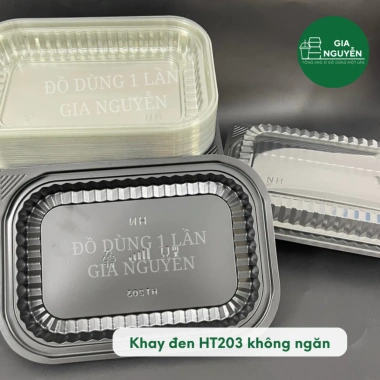 Hộp Nhựa Đế Đen HT12-HT25 Đựng Cơm Văn Phòng, Xôi, Bánh Ngọt Giá Ưu Đãi 70.000đ
