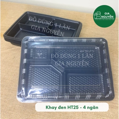 Hộp Nhựa Đế Đen HT12-HT25 Đựng Cơm Văn Phòng, Xôi, Bánh Ngọt Giá Ưu Đãi 70.000đ