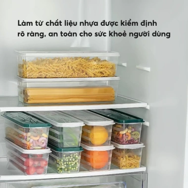 Hộp nhựa đựng thực phẩm có nắp – Bảo quản rau, củ, quả tủ lạnh, giữ tươi mới, 11.000đ