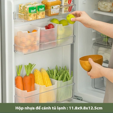 Hộp nhựa đựng thực phẩm có nắp – Bảo quản rau, củ, quả tủ lạnh, giữ tươi mới, 11.000đ