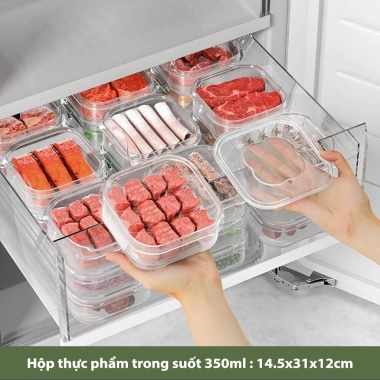 Hộp nhựa đựng thực phẩm có nắp – Bảo quản rau, củ, quả tủ lạnh, giữ tươi mới, 11.000đ