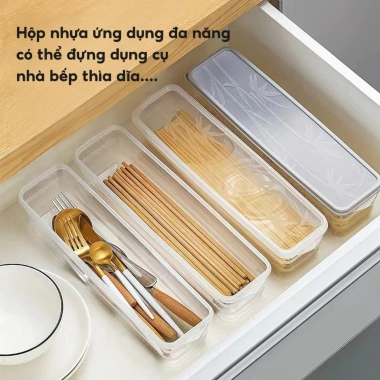 Hộp nhựa đựng thực phẩm có nắp – Bảo quản rau, củ, quả tủ lạnh, giữ tươi mới, 11.000đ