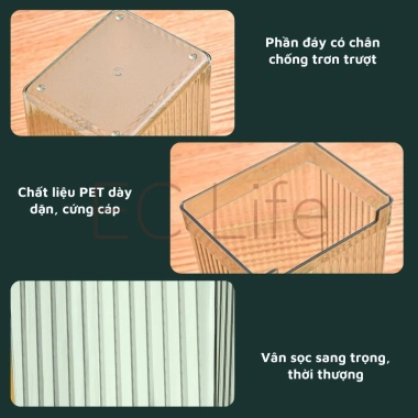 Hộp nhựa EC Life 05A05 trong suốt tinh linh, đựng rau củ nhỏ, cửa kéo tủ lạnh, 37.000đ