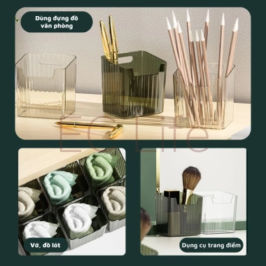 Hộp nhựa EC Life 05A05 trong suốt tinh linh, đựng rau củ nhỏ, cửa kéo tủ lạnh, 37.000đ