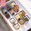 Hộp nhựa trong suốt đựng thực phẩm, trái cây sấy, nắp kín, xếp trồng, bảo quản ăn vặt, ngăn nắp bếp 38k 6