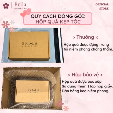 Hộp Quà Mẫu Mới 2 + Rơm Kẹp Tóc Nữ Dễ Thương – Quà Tặng Bạn Gái 20/10, 8/3, Giá 26.000đ