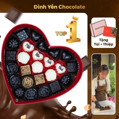 Hộp quà socola Valentine 19x3.5cm M2C 25 viên - Quà chocolate ngày lễ tình nhân, giá 300.000₫