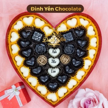 Hộp quà socola Valentine 43 viên 22x3.5cm - Chocolate tình nhân, giảm còn 380.000₫