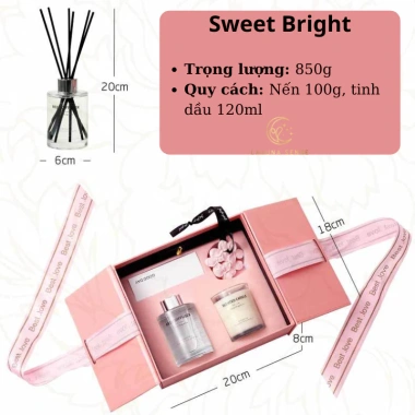 Hộp Quà Tặng Cao Cấp Citta Sweet Bright Tinh Dầu, Nến, Thẻ Thơm Phòng, Bộ Valentine Sinh Nhật 398.000 VND