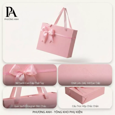 Hộp quà tặng màu hồng gắn nơ dạng kéo cao cấp Quà Valentine sinh nhật 43.000₫ 2