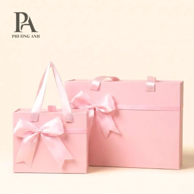Hộp quà tặng màu hồng gắn nơ dạng kéo cao cấp Quà Valentine sinh nhật 43.000₫ 8