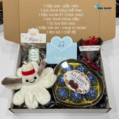 Hộp quà tặng nam Valentine - Móc khoá thể thao bóng đá, bóng rổ, cầu lông - 94.000đ 7