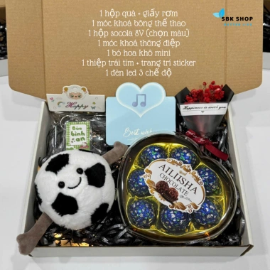 Hộp quà tặng nam Valentine - Móc khoá thể thao bóng đá, bóng rổ, cầu lông - 94.000đ 9