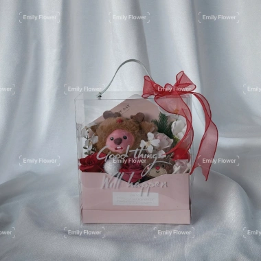 Hộp Quà Tặng Valentine 8/3 Sinh Nhật – Hoa Sáp Thơm Vĩnh Cửu, Gấu Bông Mini Cute hộp, 199.000 VND 5