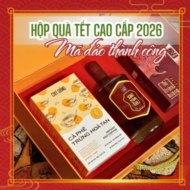 Hộp quà Tết 2.026 cao cấp Cà Phê Giảng & Trầm Hương - Sang trọng, giá 999k