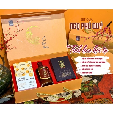 Hộp quà Tết 2.026 cao cấp Cà Phê Giảng & Trầm Hương - Sang trọng, giá 999k 6