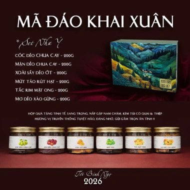 Hộp quà Tết Ô Mai, hoa quả sấy, hạt dinh dưỡng, quà khai xuân sang trọng, giá ưu đãi 459.000 2