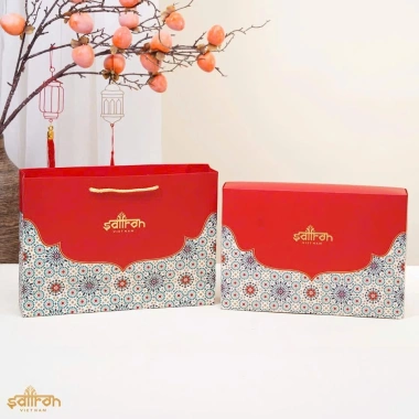 Hộp quà Tết Saffron, Đông trùng, táo đỏ, trà hoa cúc, mứt sen - 340.000đ