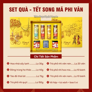 Hộp quà Tết Song Mã Phi Vân - Set quà tặng sức khỏe, sang trọng, giảm giá 350.000đ (giá gốc 441.000đ)