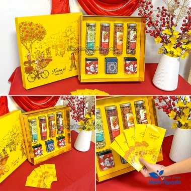 Hộp quà Tết Song Mã Phi Vân - Set quà tặng sức khỏe, sang trọng, giảm giá 350.000đ (giá gốc 441.000đ)